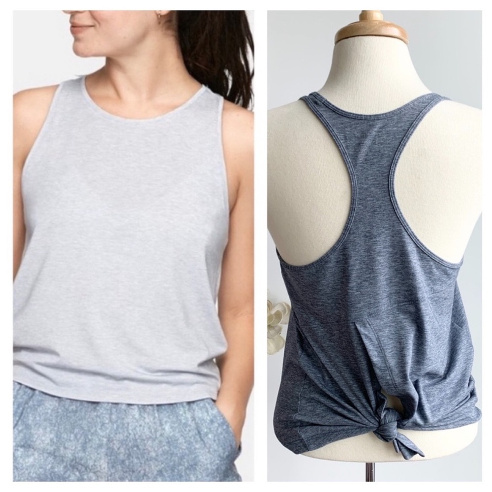 Outdoor Voices Light Blue/Gray Split back Tank Top